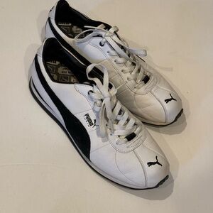 Puma Men's White and Black Athletic Sneakers